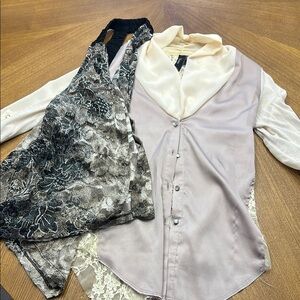 Elegant Satin and Lace Blouse